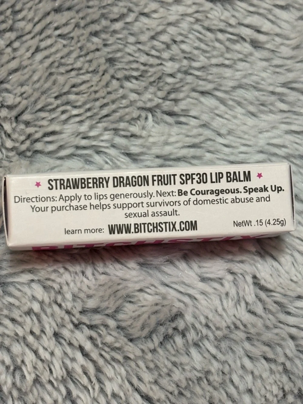 Bitchstix Lip Balm with SPF 30- Moisturizing Strawberry Dragonfruit  Flavor